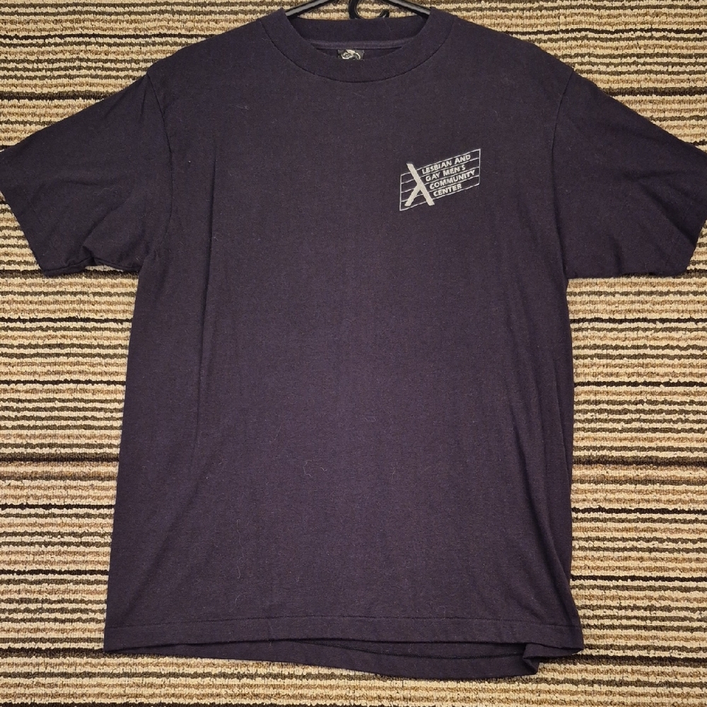 LESBIAN & GAY COMMUNITY CENTER Black Single Stitch USA Mens XL Shirt VTG RARE